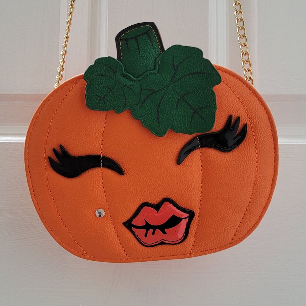 Betsey Johnson Orange Pumpkin Crossbody Bag